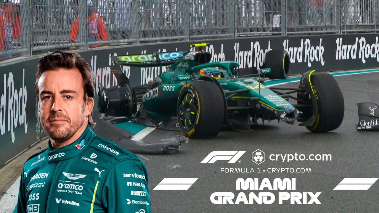Fernando Alonso sufre accidente en el GP de Miami tras maniobra de Liam Lawson