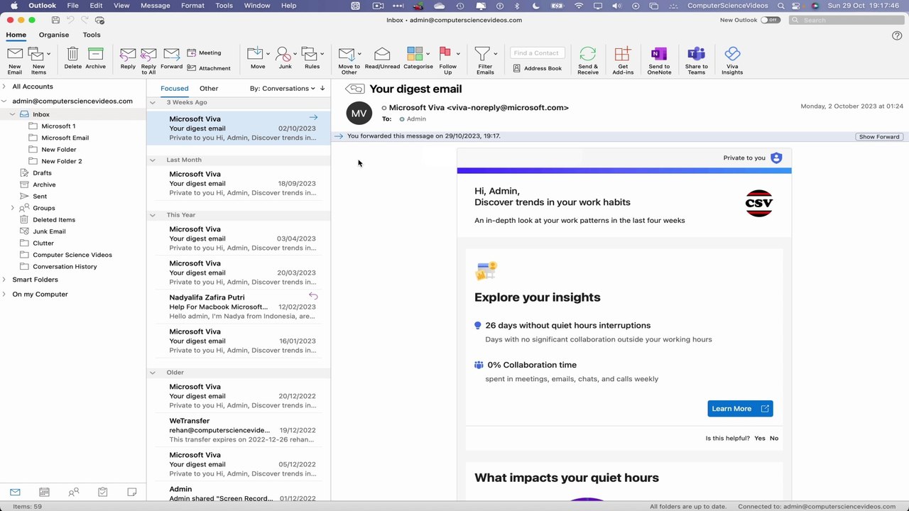 How to FORWARD an Email On Microsoft Outlook Using a Mac / Desktop Computer - Basic Tutorial | New