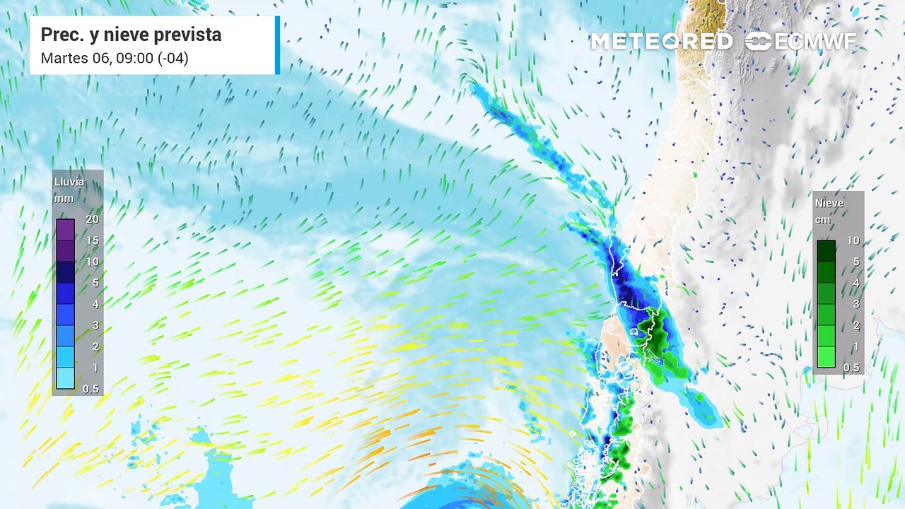 Miércoles (07) y Jueves (08) con lluvias en el Gran Santiago