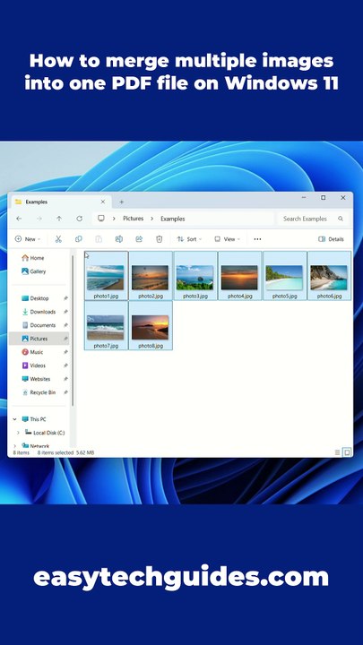 How to merge multiple images into one PDF file on Windows 11