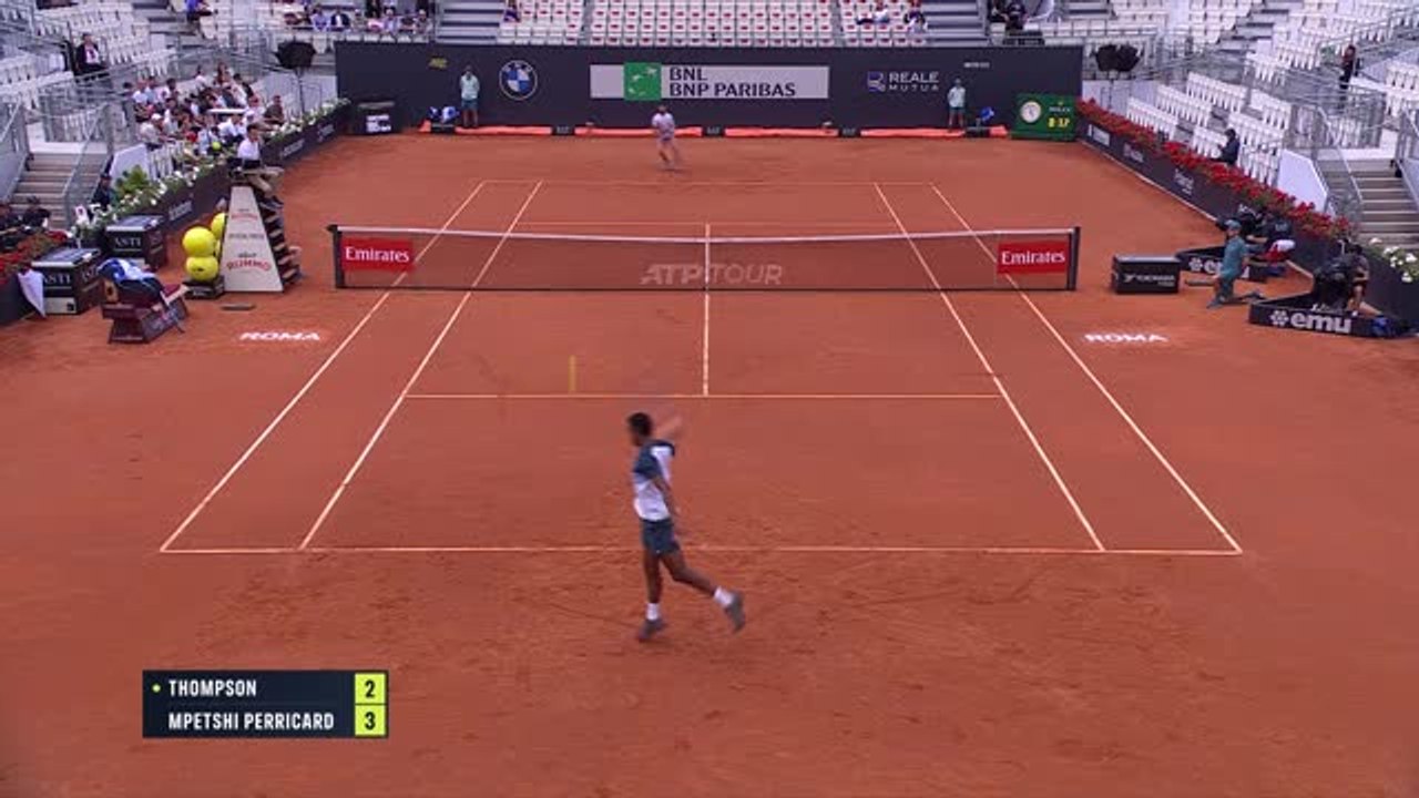 Rome - Mpetshi Perricard chute dès le premier tour