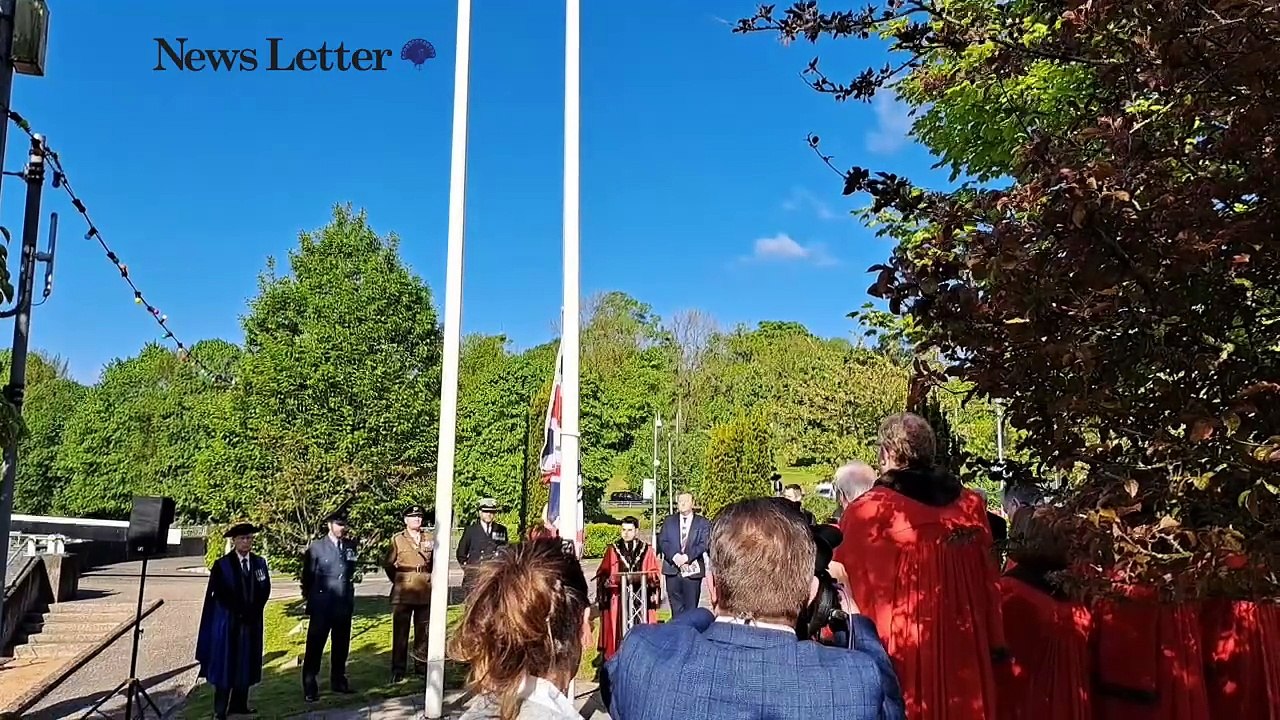 Last Post and silence at the Cenotaph in Lisburn