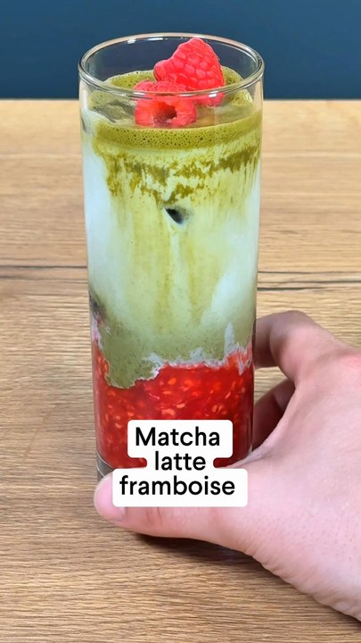 Matcha latte framboise