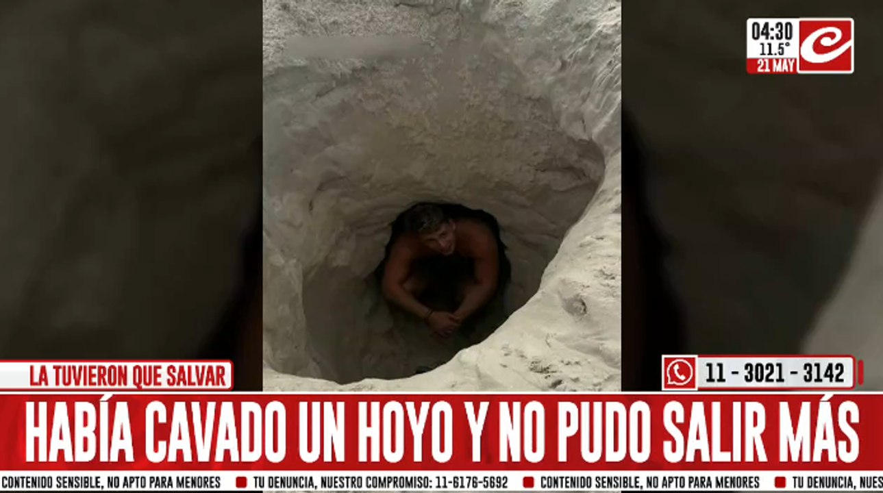 Turista cavó un pozo en la arena y quedó atrapado durante varias horas