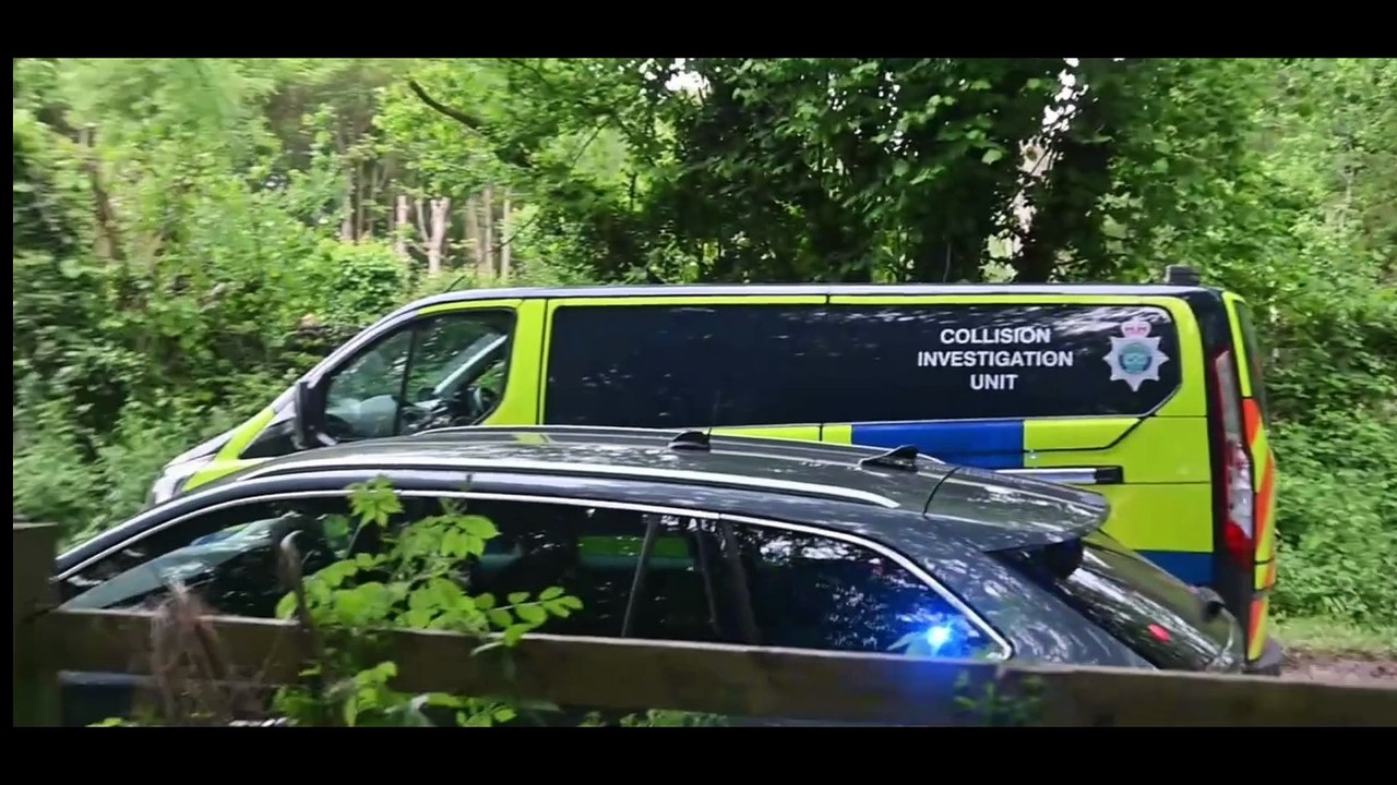 Police at scene of crash between minibus and car in Perton