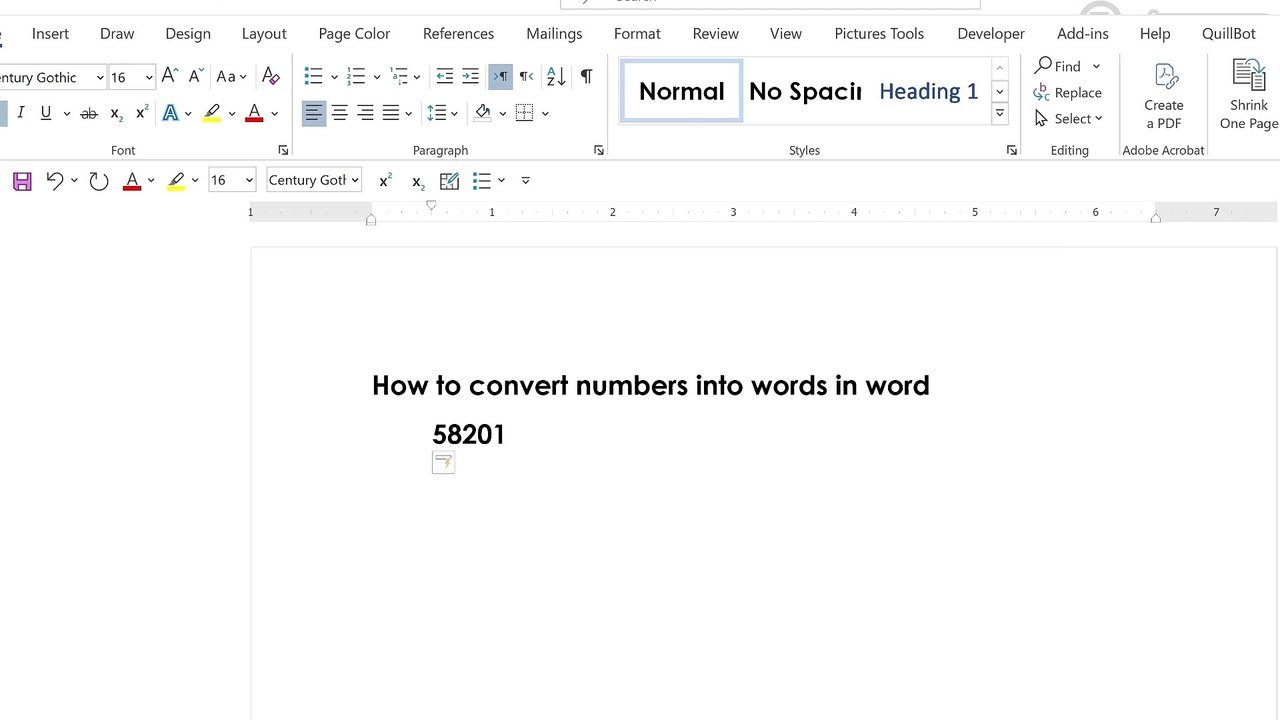 Converting Numbers to Words in Microsoft Word
