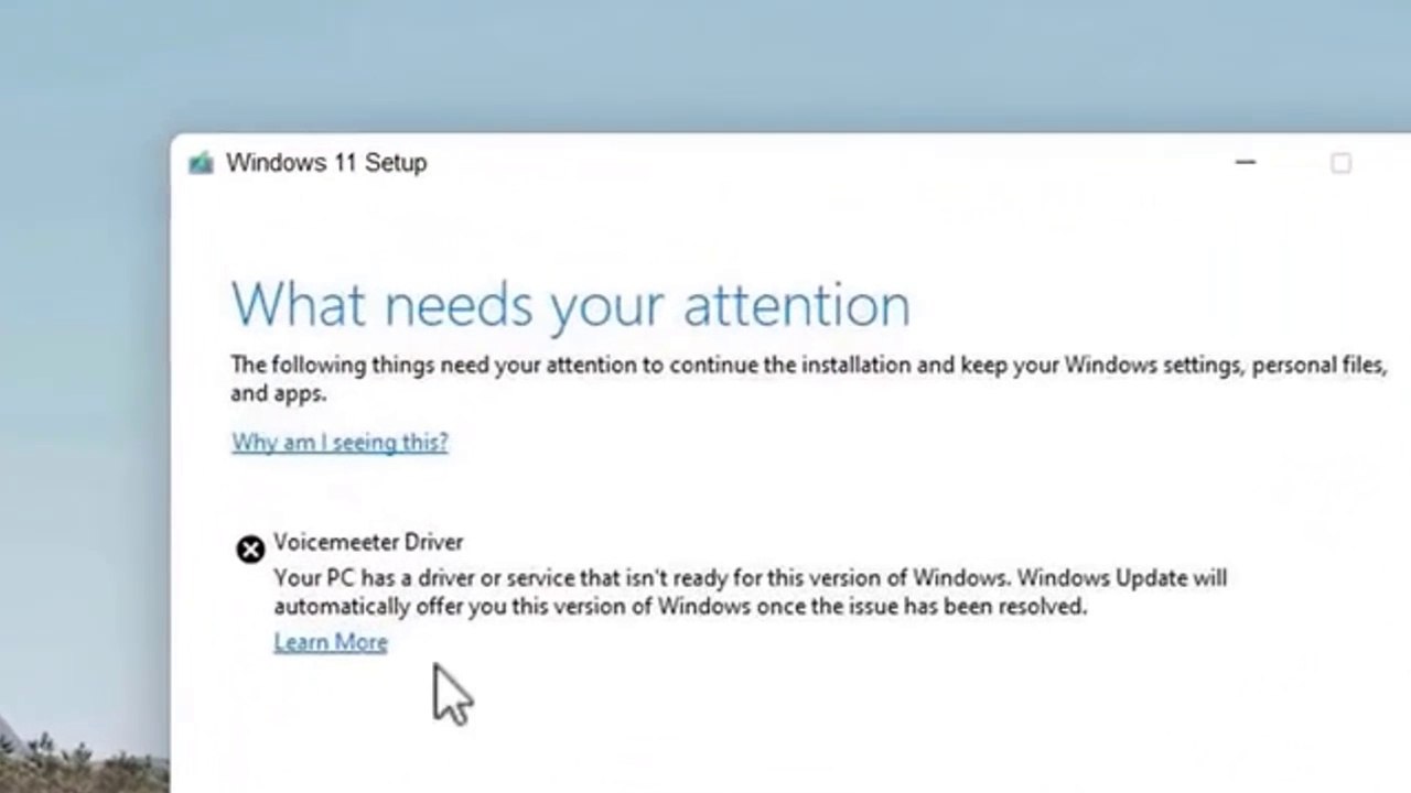 Solved - Voicemeeter Driver Preventing Update Windows 11 24H2