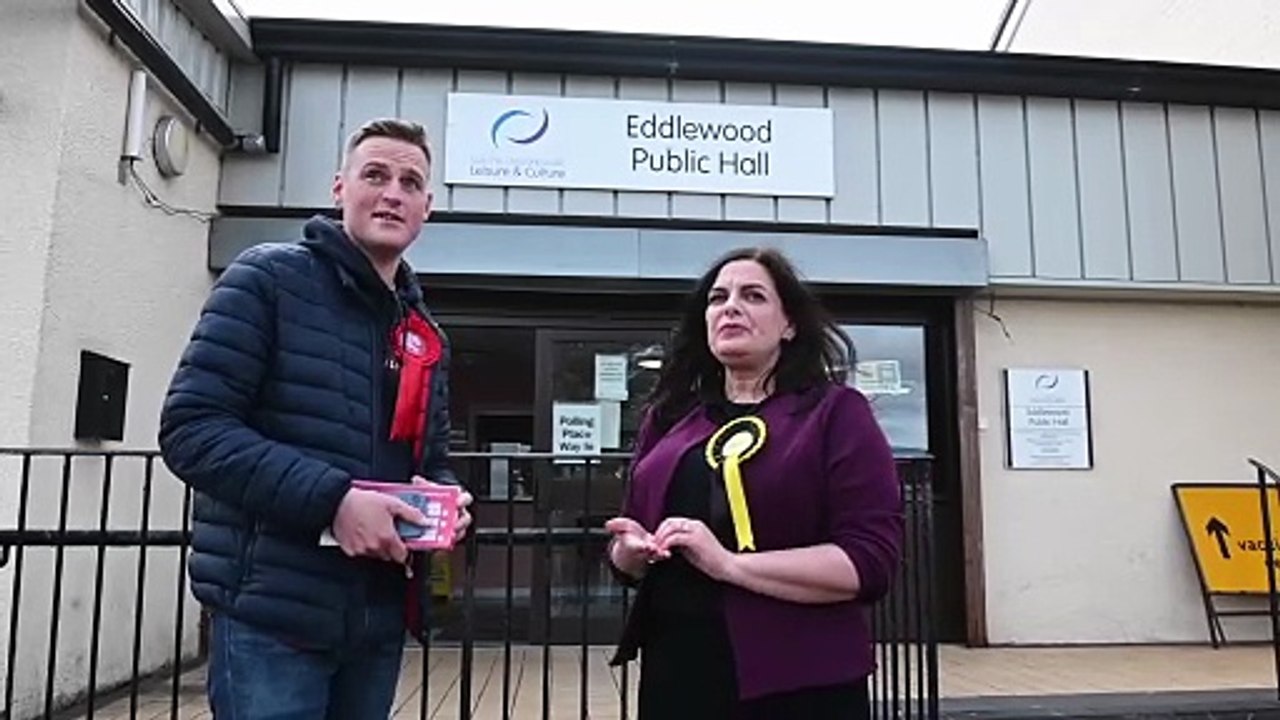 SNP leader John Swinney in Hamilton for by-election on voting day