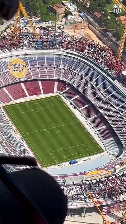 Vídeo publicado por el Barça con cámara aérea del Spotify Camp Nou