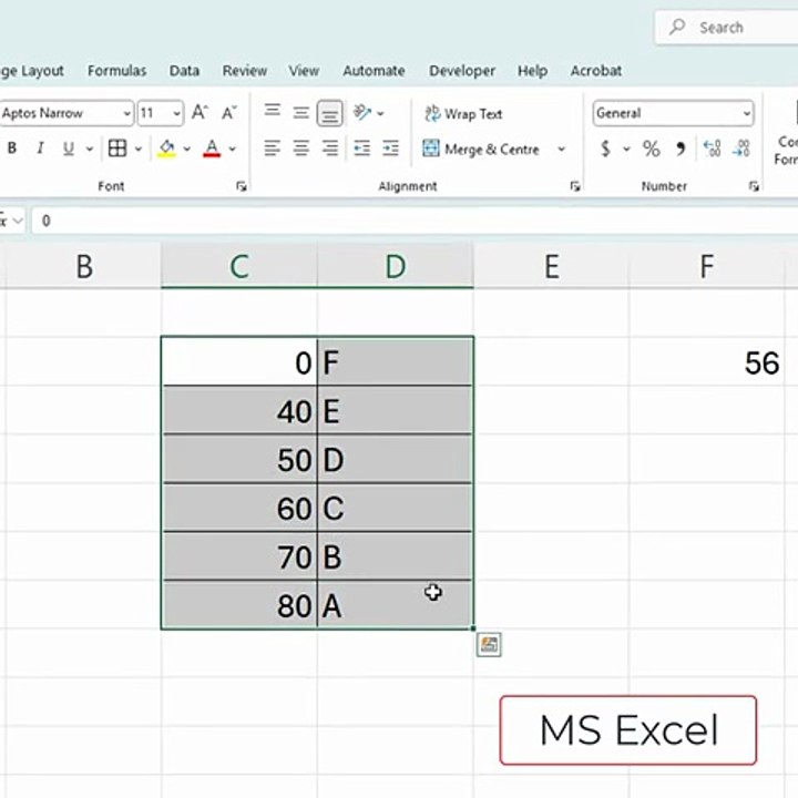 MS Excel VLOOKUP function for approximate data