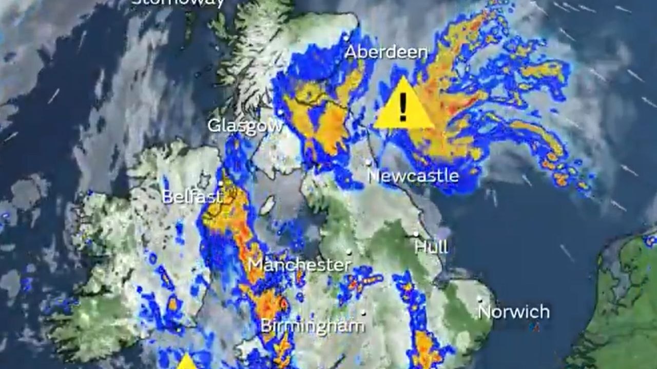Map shows when rain will hit Edinburgh