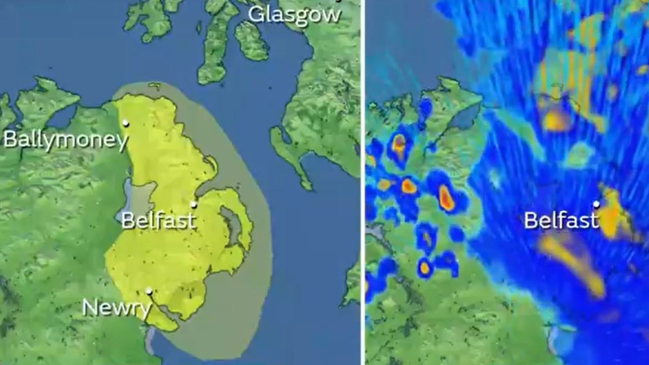 Map shows when rain will hit Northern Ireland