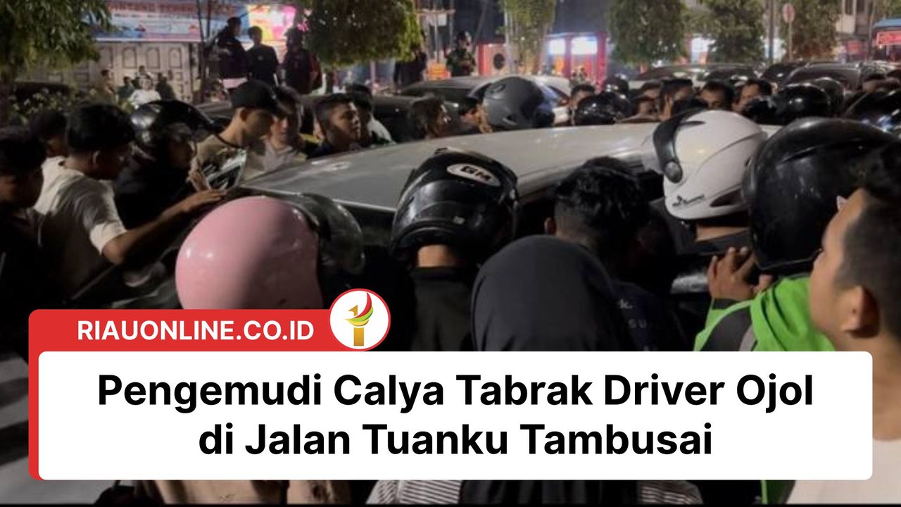 Pengemudi Calya Tabrak Driver Ojol di Jalan Tuanku Tambusai
