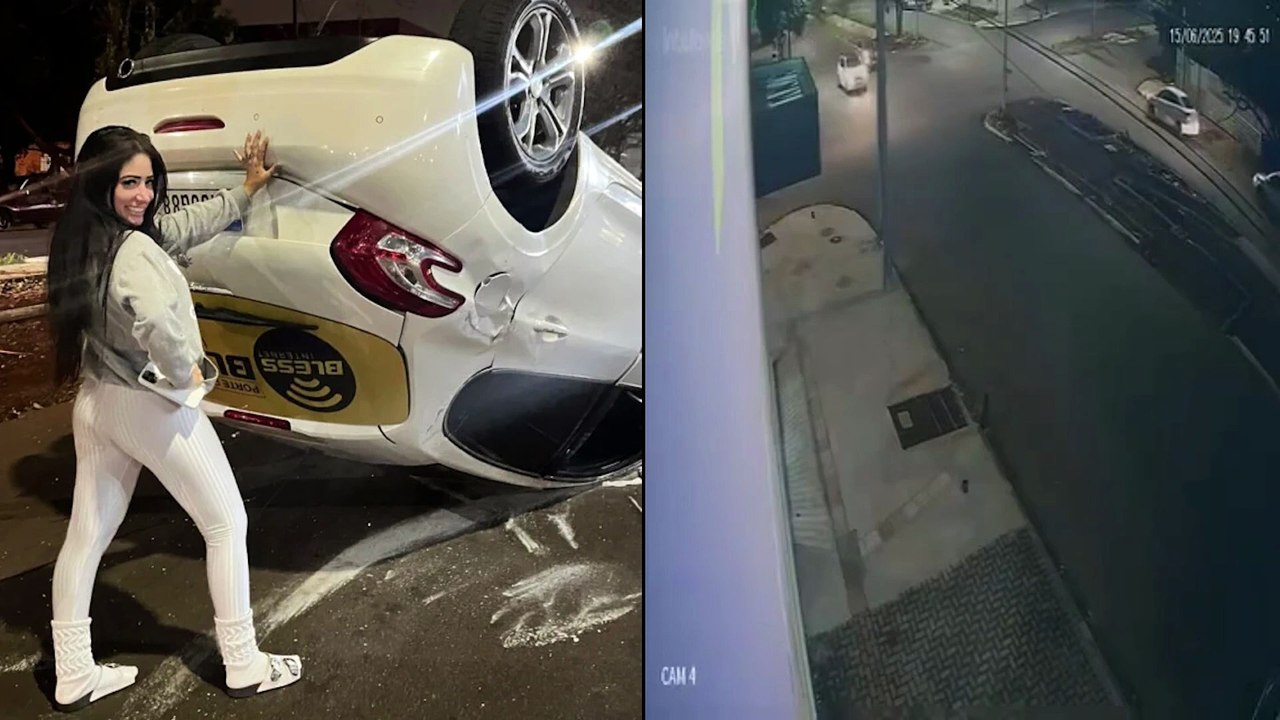 Em busca da batida perfeita! Motorista se diverte após capotar Peugeot