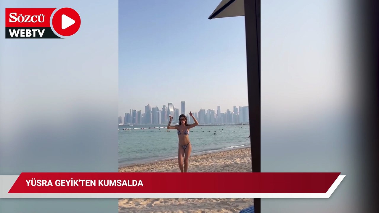 Yüsra Geyik'in Kumsalda Bikinili Dansı