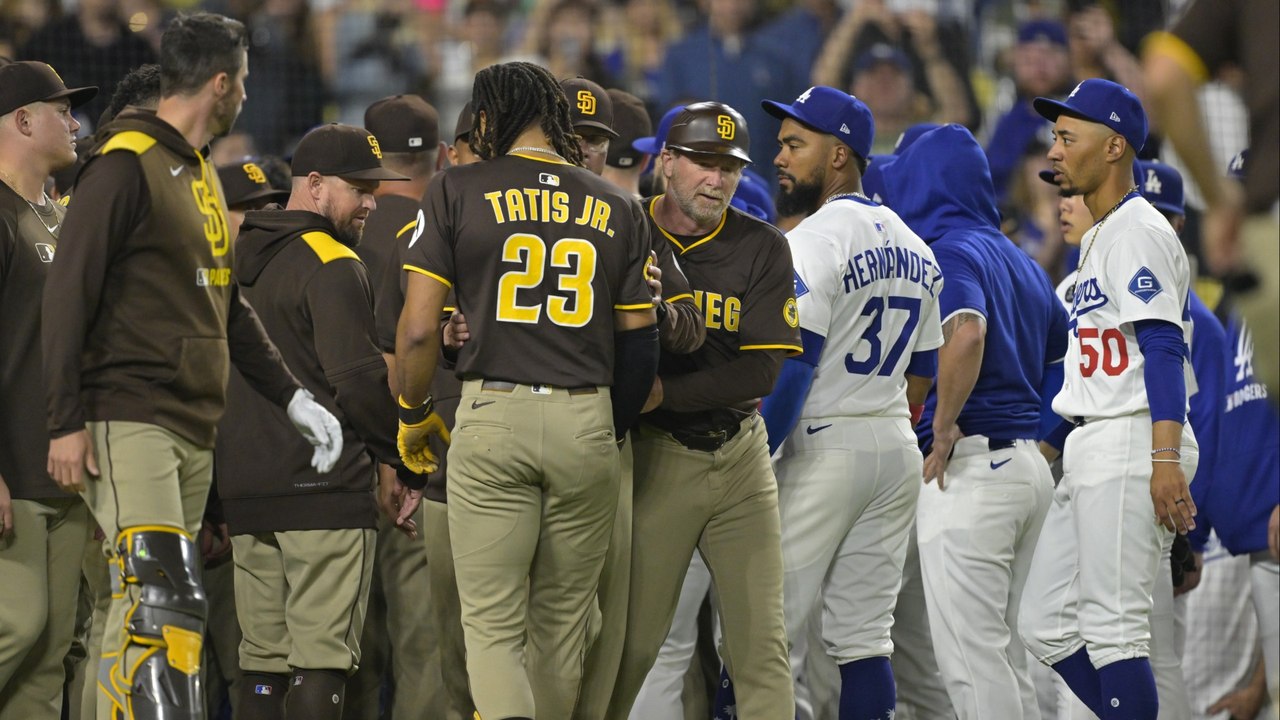 Padres Beat Dodgers 5-3; Tatis and Ohtani Plunked; Benches Clear