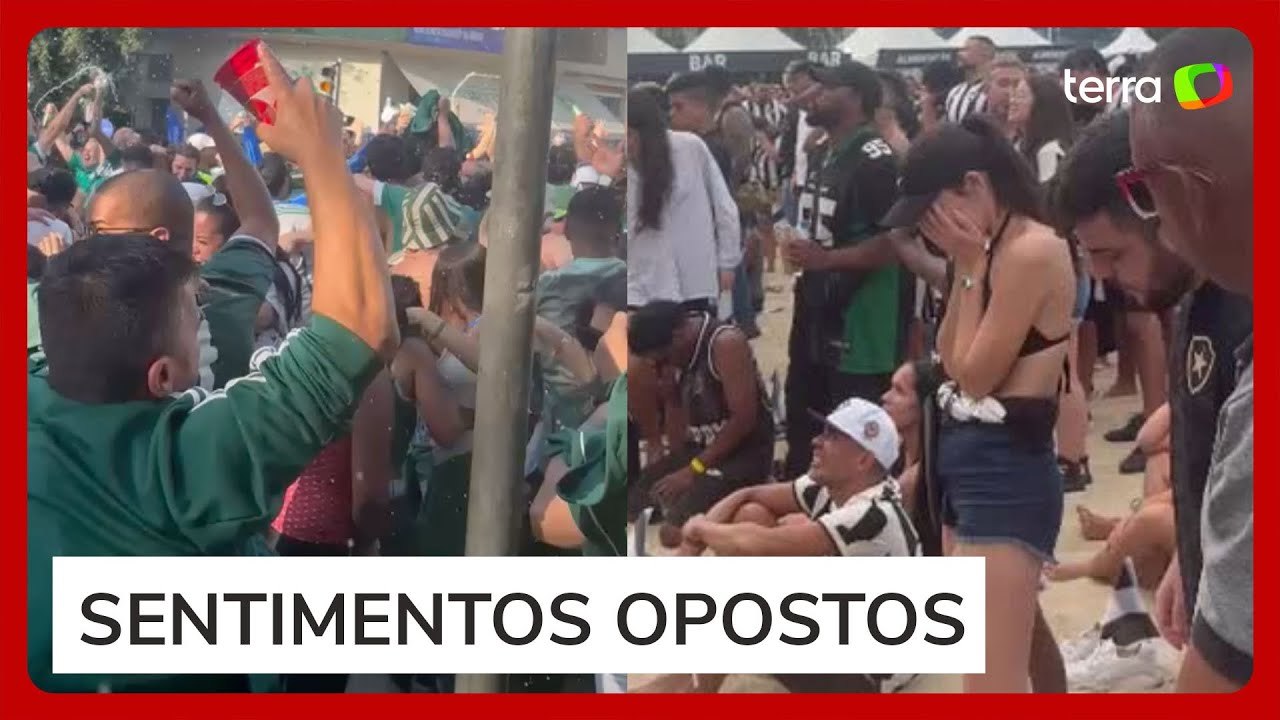 Euforia e frustração: veja as reações das torcidas de Palmeiras e Botafogo com gol de Paulinho