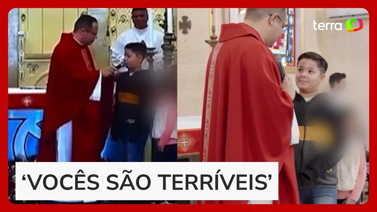 Padre fica sem reação em missa após criança pedir que ‘Palmeiras não ganhe o Mundial’