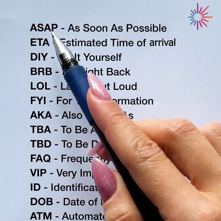 Acronyms you should know! 💯