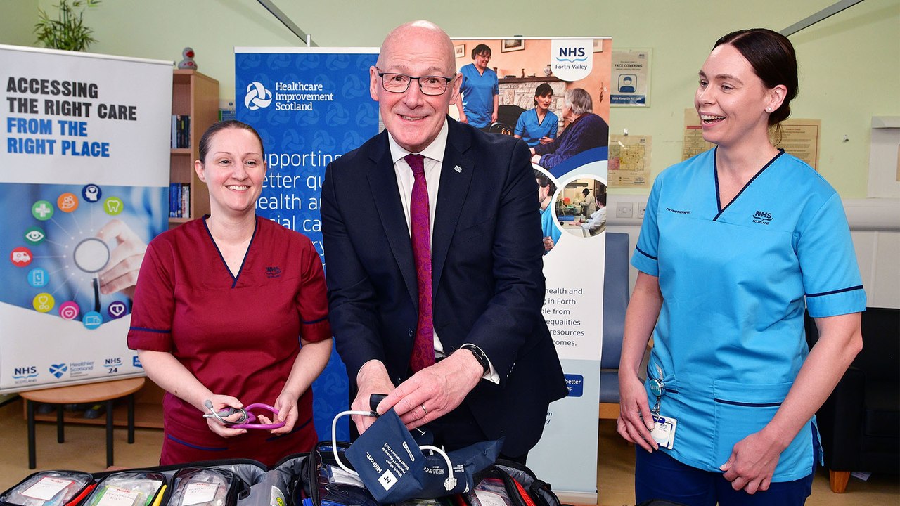 First Minister John Swinney visits Falkirk Community Hospital