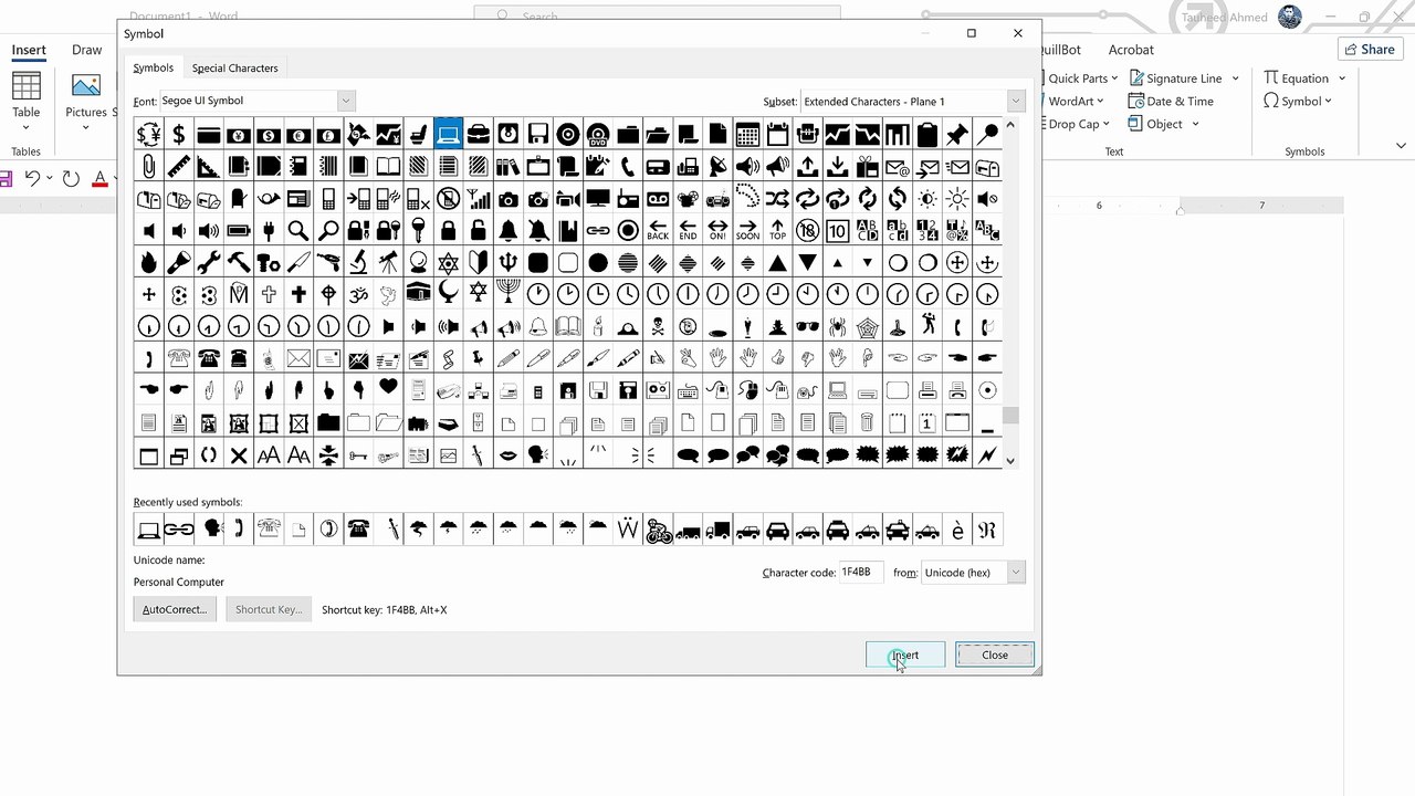 How to Insert a Computer Symbol in Microsoft Word