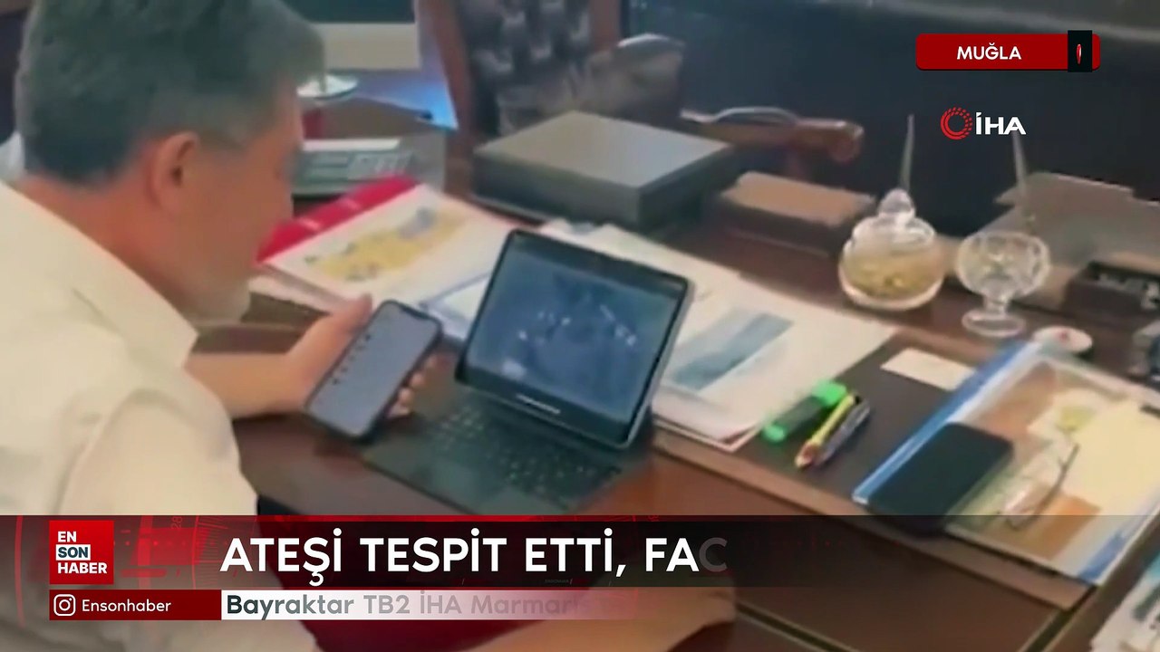 Bayraktar TB2 İHA Marmaris’te yangını önledi