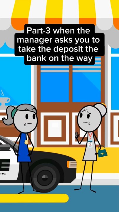 Part-3 when the manager asks you to take the deposit the bank on the way- #animation #work  #usa #shorts #viralvideo