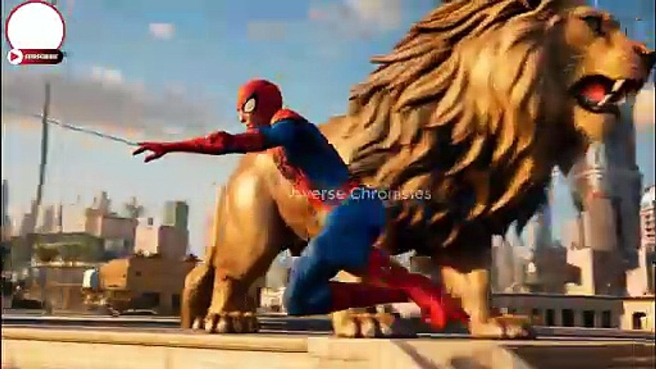 Giant Lion Destroys Dubai – Spider-Man’s Darkest Hour 🕸️🔥 #spiderman#spidergirl #shortsfeed