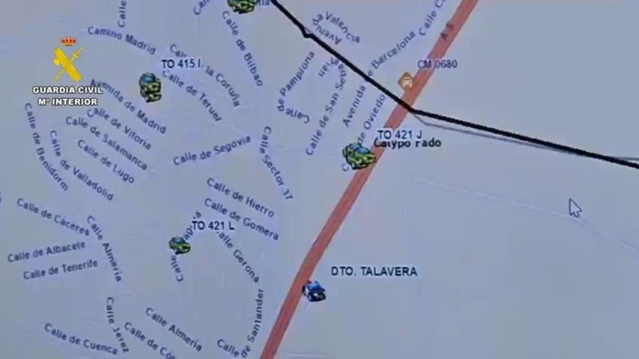 Imágenes del Centro Operativo de Servicios de la comandancia de Toledo por el incendio de Méntrida