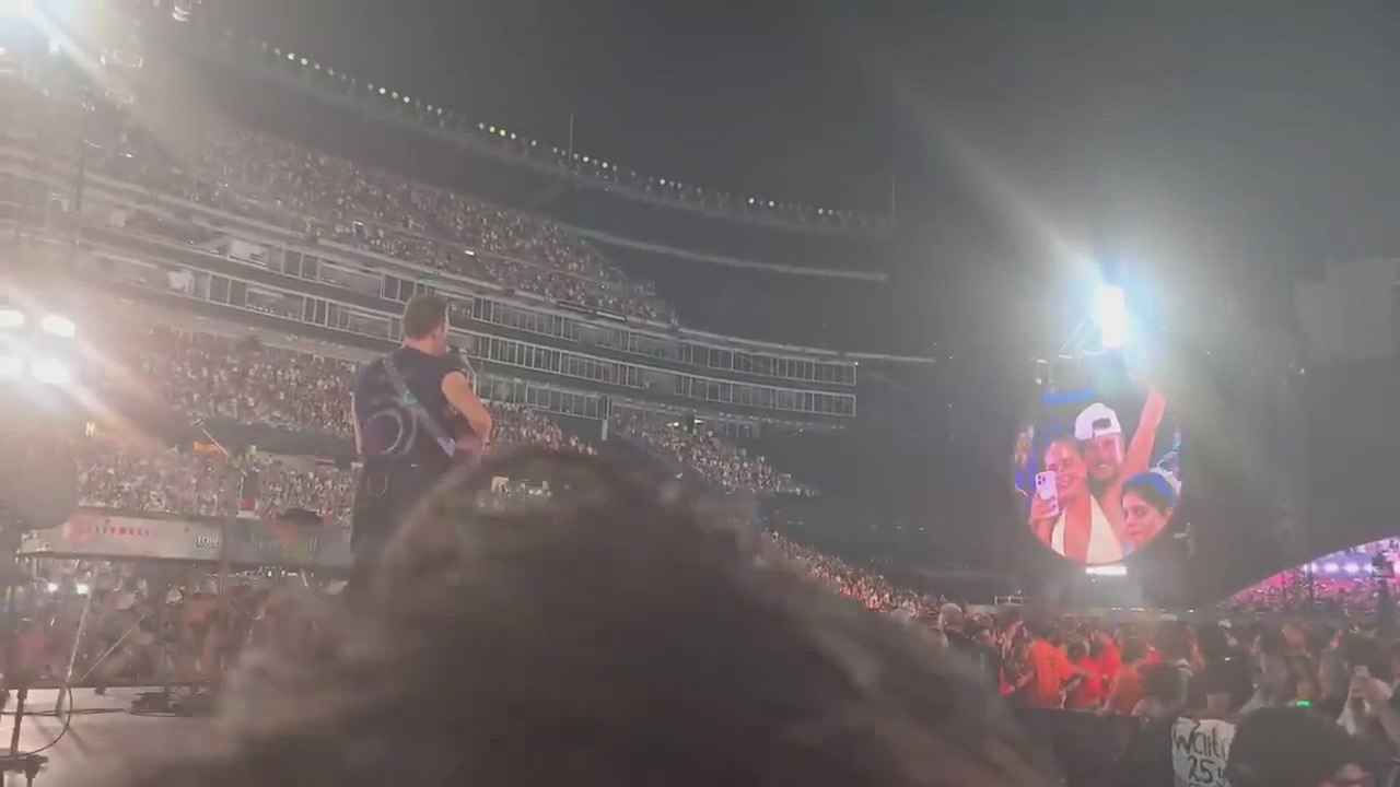 Coldplay jokes with couple after viral kiss cam moment