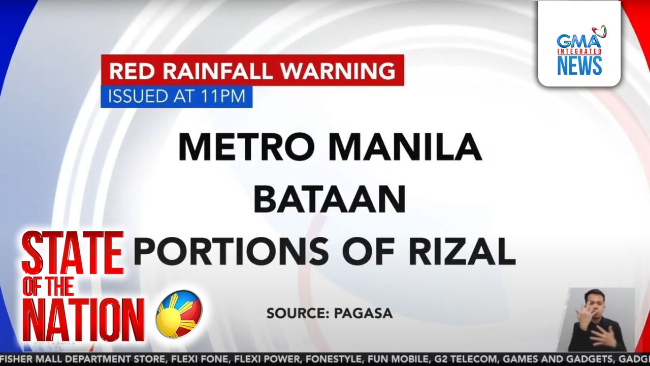 Nakataas ang Red Rainfall Warning ngayong gabi dahil pa rin sa habagat | SONA