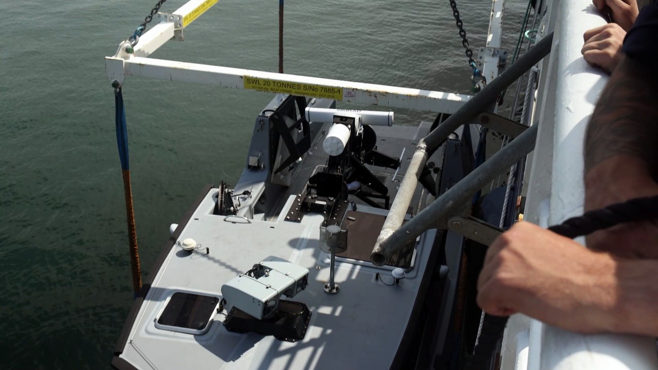 New Royal Navy ship HMS Stirling Castle in action