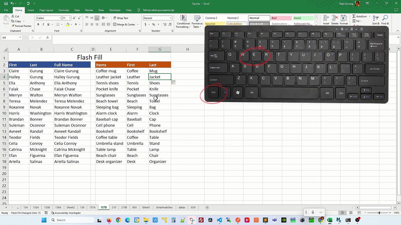 Flash Fill Vs Auto Fill - Excel Tips and Tricks