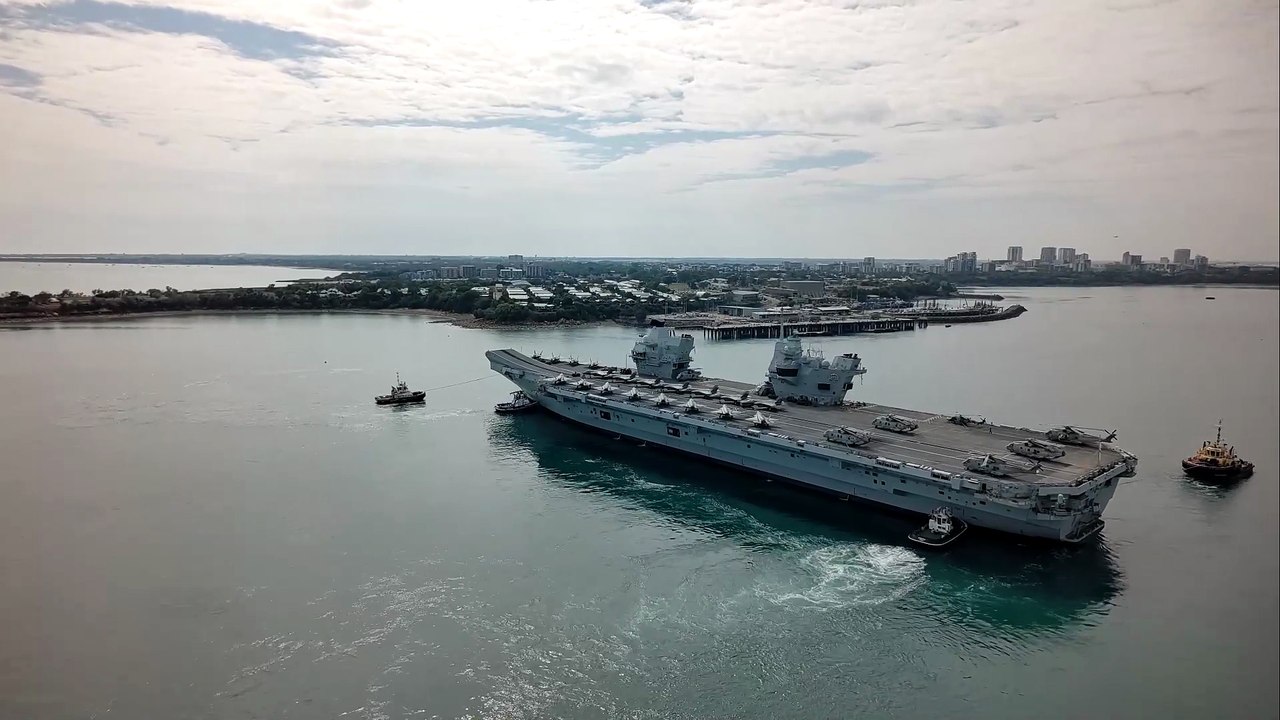 Royal Navy flagship HMS Prince of Wales make historic visit to Darwin in Australia