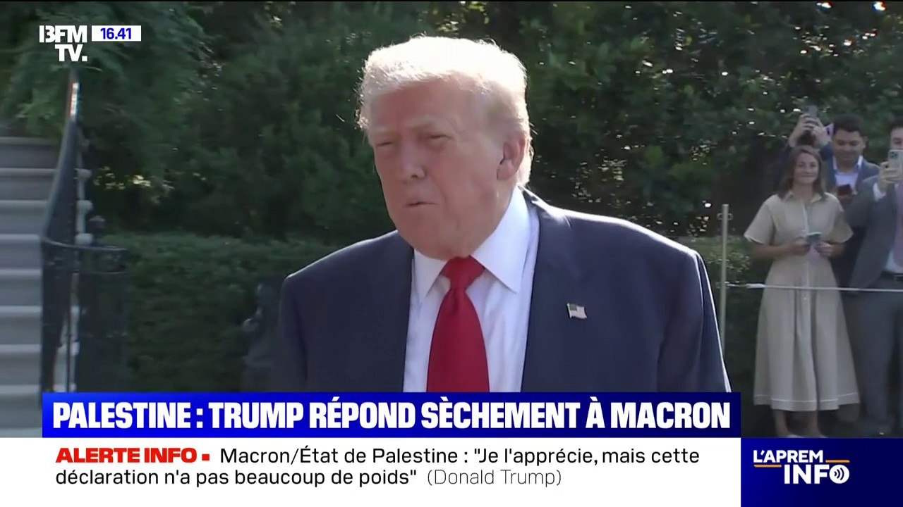 Reconnaissance de l'État de Palestine: cette "déclaration n'a aucun poids", réagit Donald Trump
