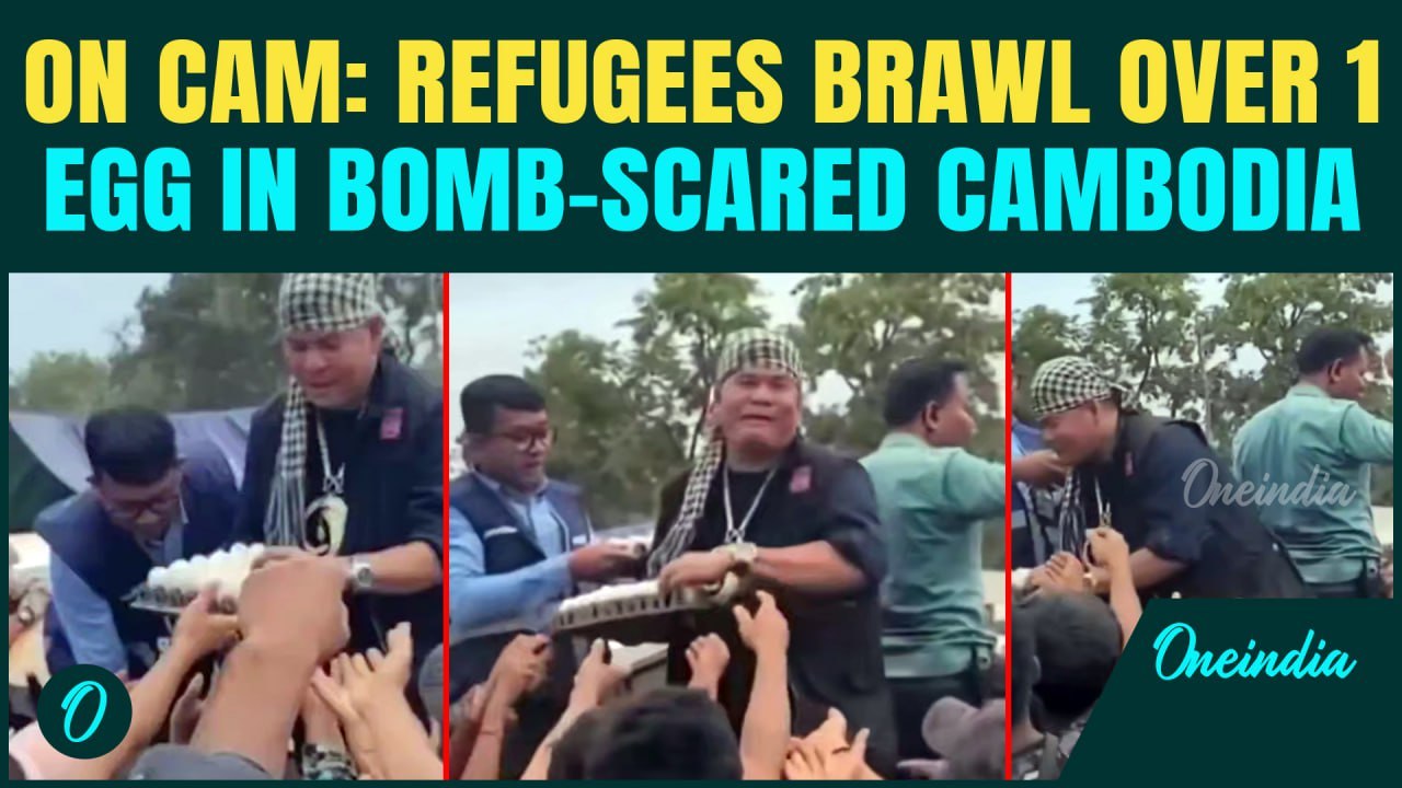 VIDEO: Cambodian Refugees Fight For Single Egg | 100k+ Flee | Thailand-Cambodia Conflict Latest