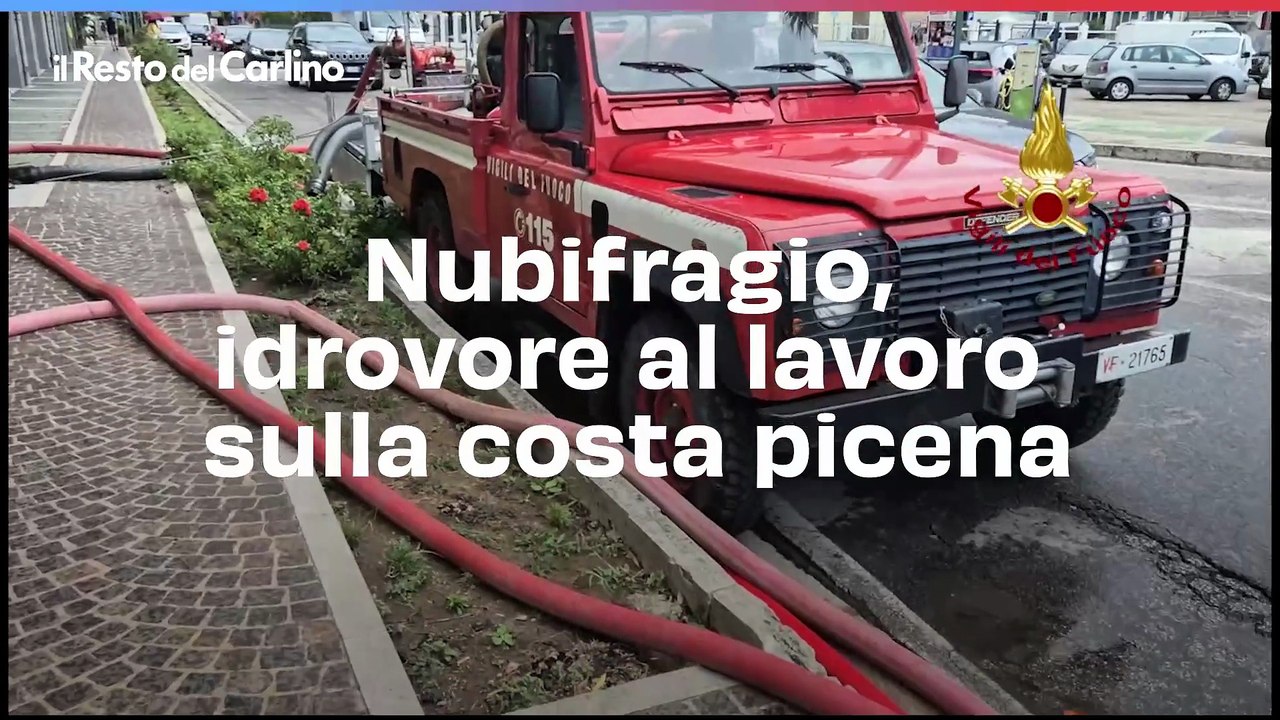 Nubifragio, idrovore al lavoro sulla costa picena