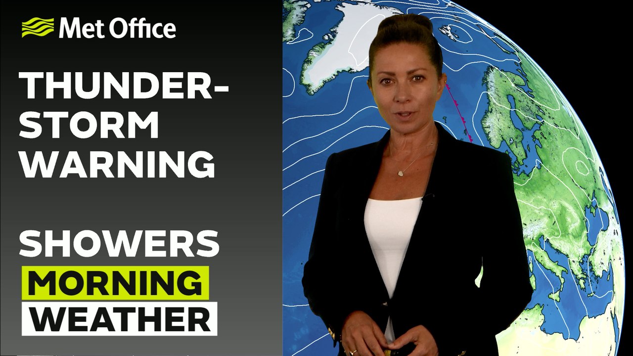 Met Office Morning Weather Forecast 31/07/25 – Showers with thunderstorms