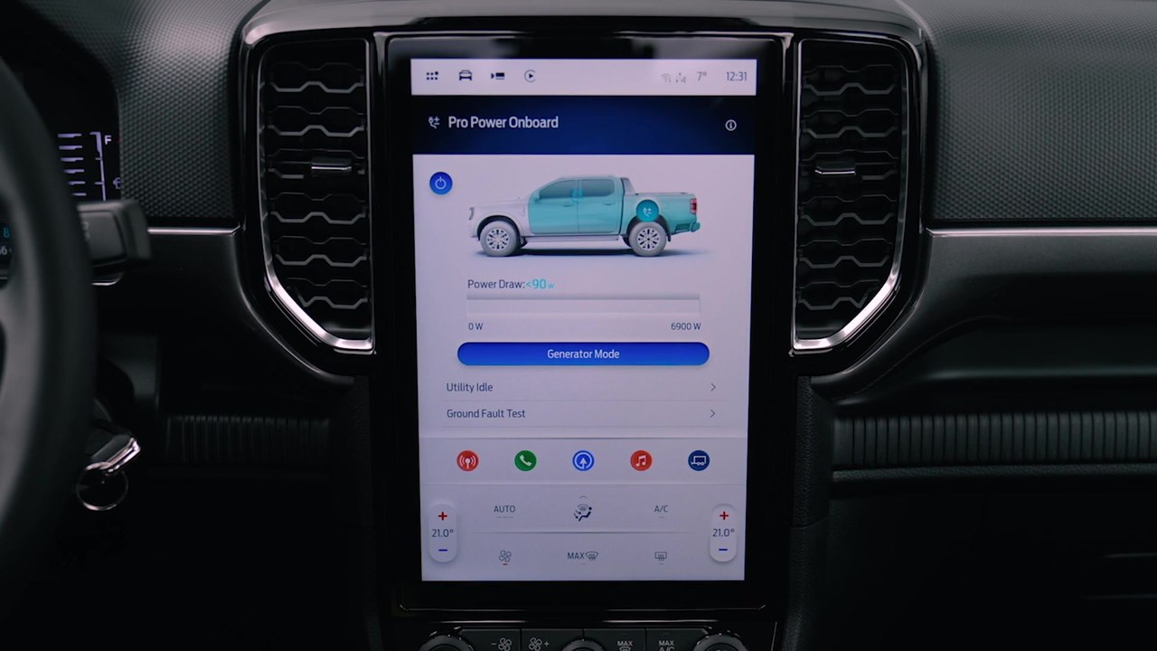 Ford Ranger XLT PHEV Infotainment System