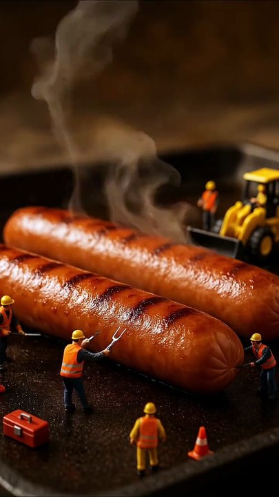 | Make hot dog #aiart #miniature #miniatureworld #tinyworkers