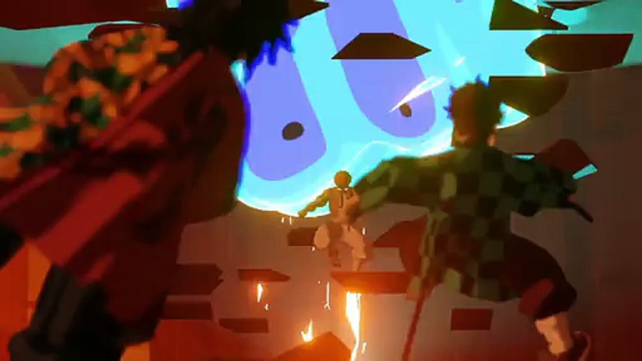 Epic Fan Animation: Akaza vs. Tanjiro & Giyu - Full Intense Battle ⚔️