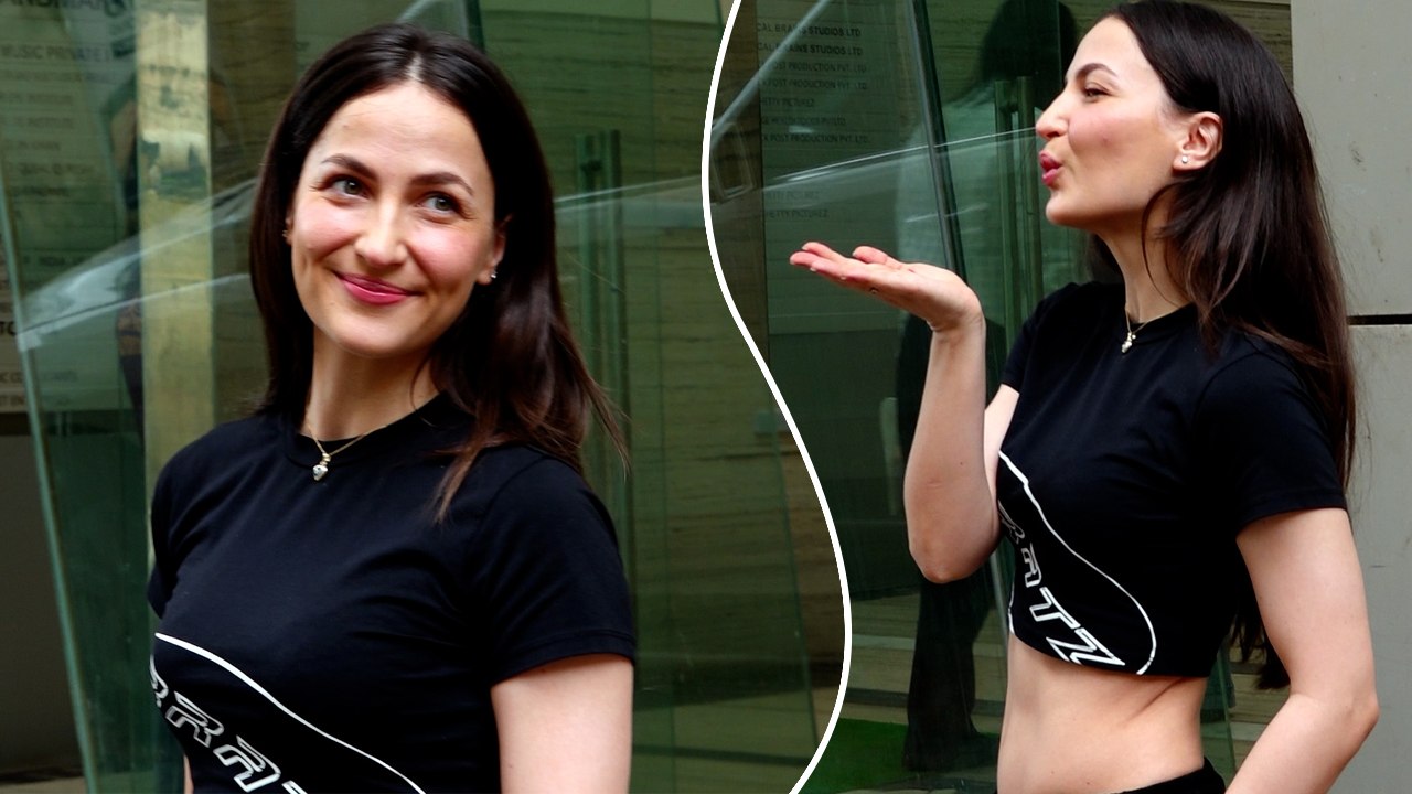 Swedish-Greek Beauty Elli AvrRam Flaunts Her Fit Look In All-Black Casuals In Andheri