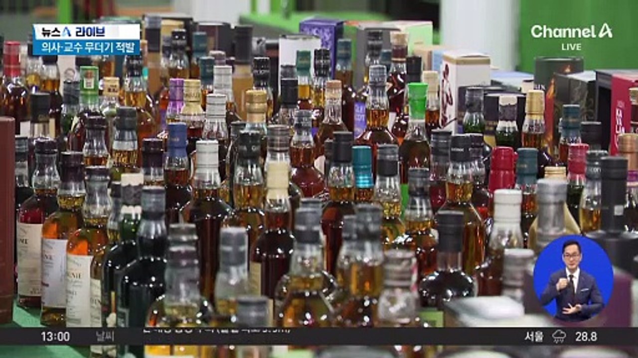 병원 창고에 위스키 ‘가득’…의사·교수 무더기 적발