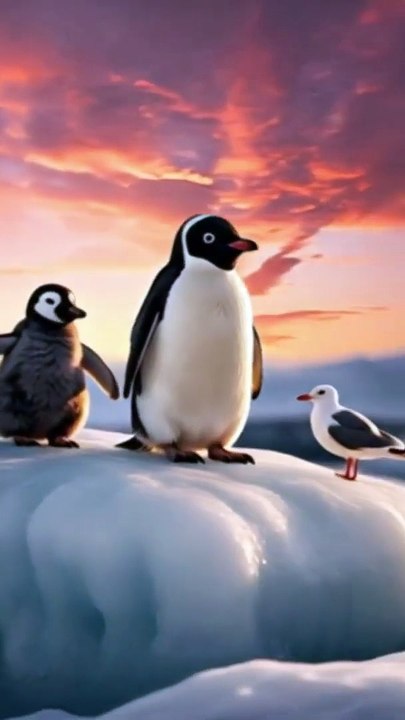 The Brave Penguin & The Sea Monster #shorts #shortsvideo #shortfeed #aivideo