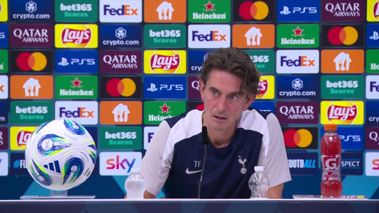 Tottenham head coach Thomas Frank on transfers and PSG Super Cup preview