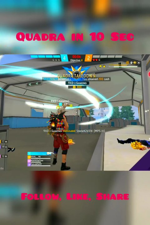 🔥QUADRA IN 10 SEC🔥OP ACE🔥 #9xdgaming #freefire #freefirelive #livestream #shorts #shortvideo