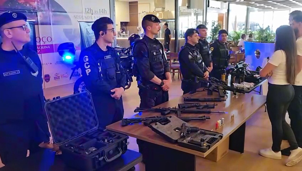 GM e GCP realizam exposição de armamento e viaturas no Shopping Catuaí