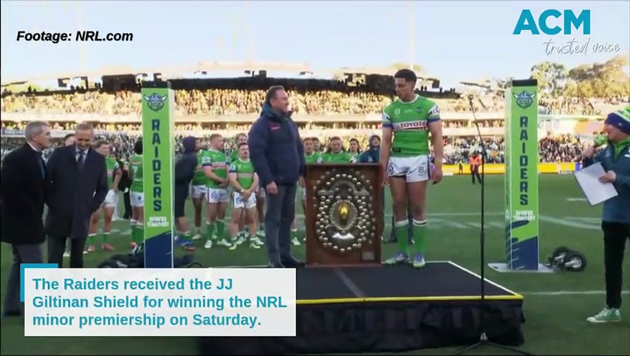 The Raiders are minor premiers. Footage NRL.com