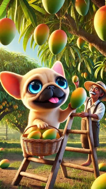 Dog s Sweet Gift_ Mangoes Picked from the Countryside, Just for His Loved Ones! ❤️ #shorts #cute
