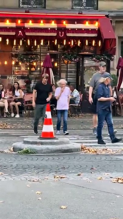 Angus Young of AC/DC in Paris